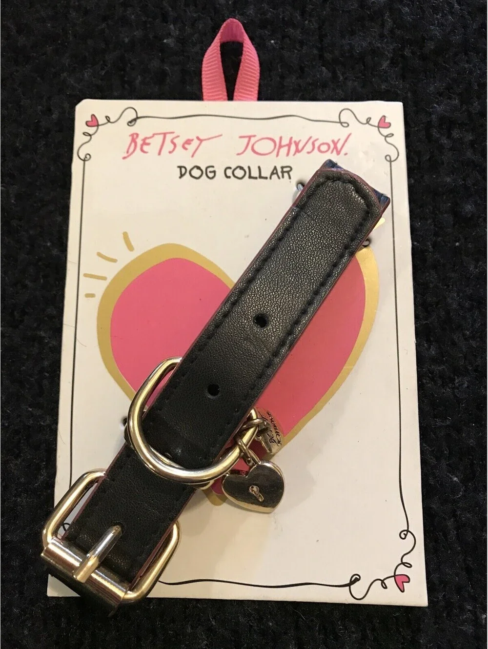 Betsey Johnson Dog Collar And Gold Dog Waste Bag NWT! M1294